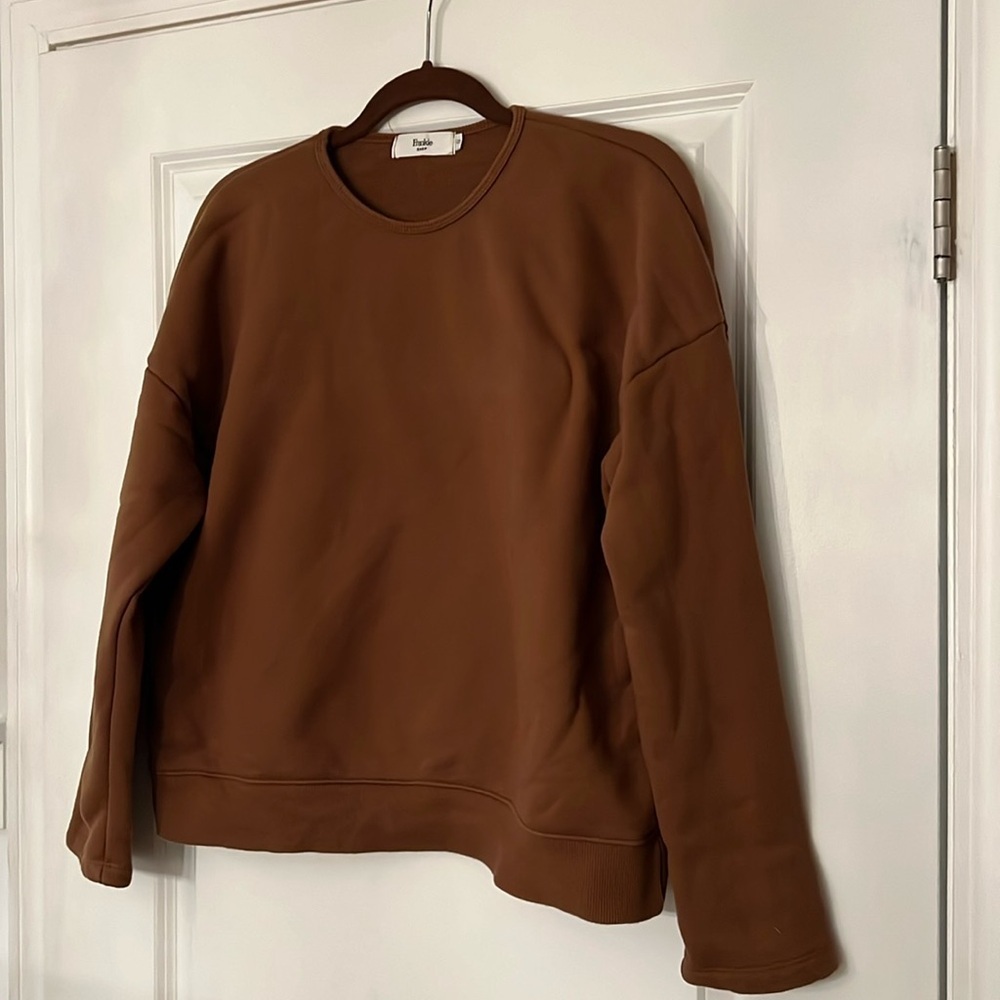 Frankie Shop Jamie Cotton-Jersey Camel Brown Sweatshirt ONLY - Picture 3 of 6